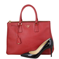 Prada Saffiano Lux Galleria Double Zip Tote Medium Shoe