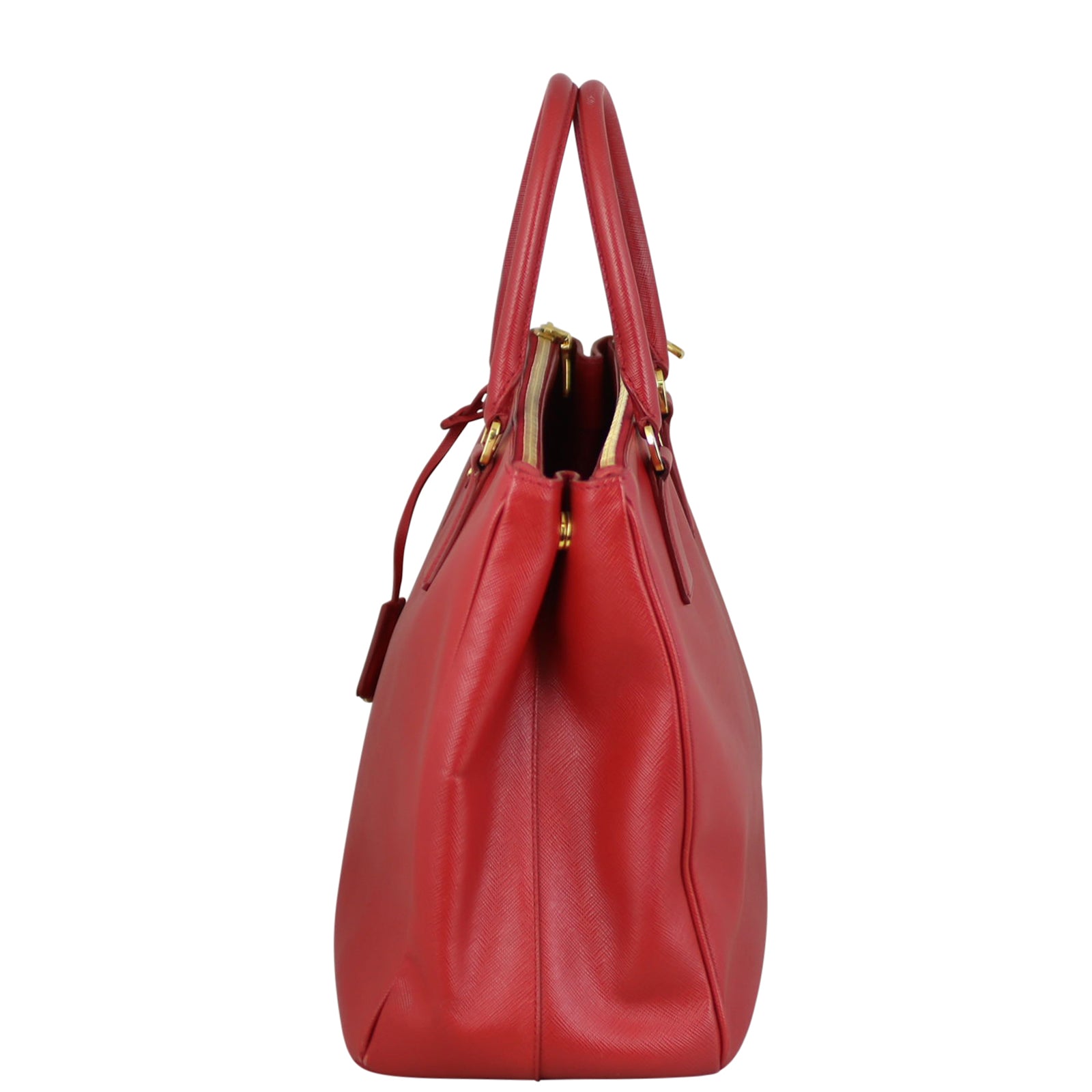 Prada Saffiano Lux Galleria Double Zip Tote Medium Side