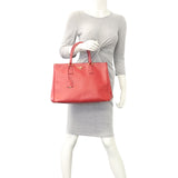 Prada Saffiano Lux Galleria Double Zip Tote Medium Terry