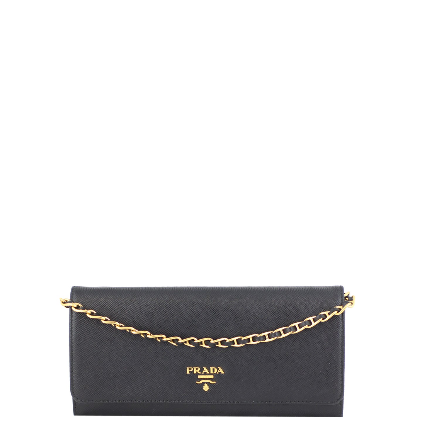 Prada Saffiano Lux Chain Wallet Front