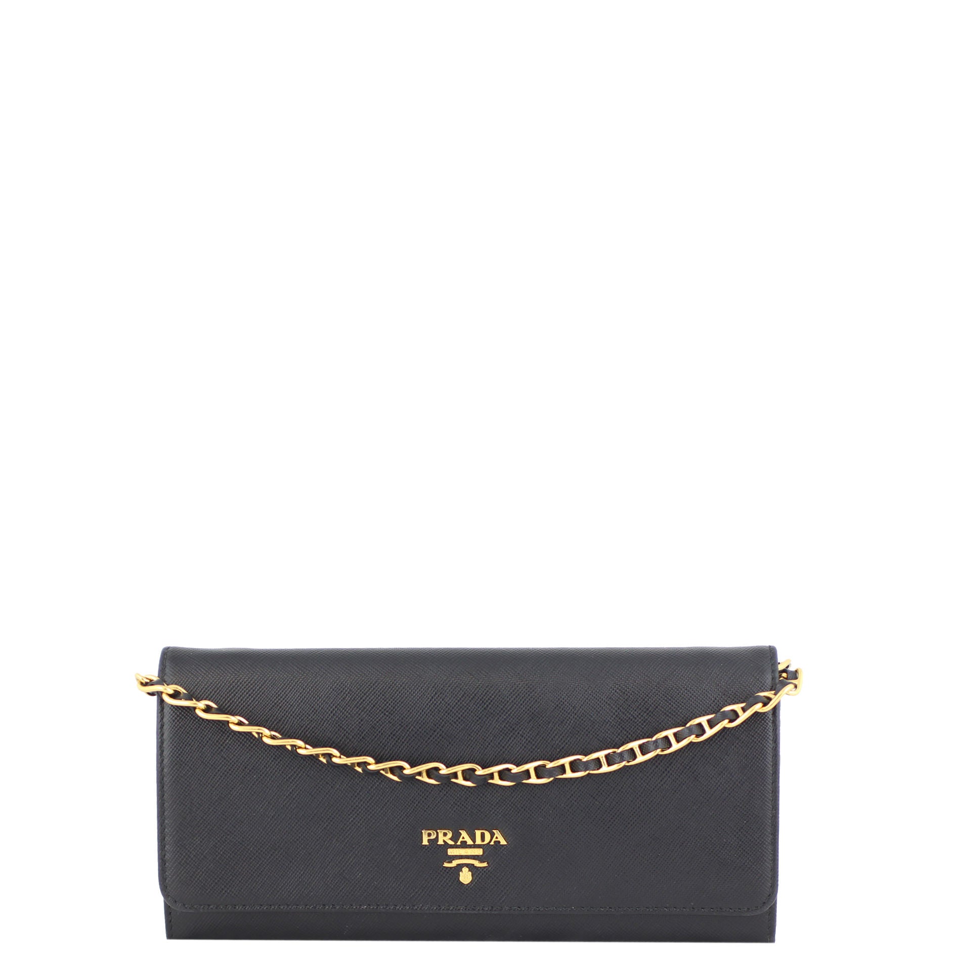 Prada Saffiano Lux Chain Wallet Front