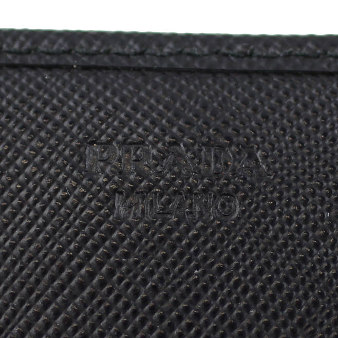 Prada Saffiano Lux Chain Wallet Stamp