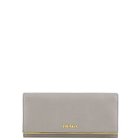 Prada Saffiano Metal Continental Wallet Front