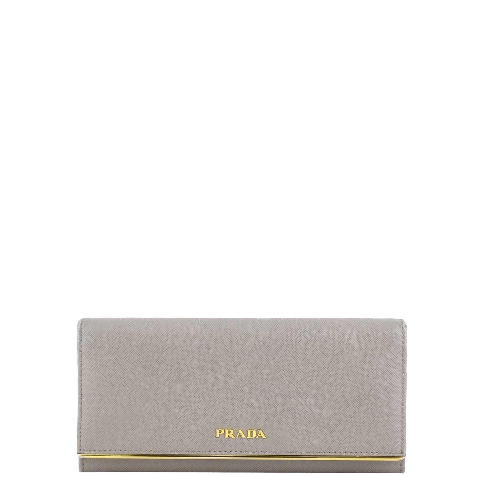 Prada Saffiano Metal Continental Wallet Front