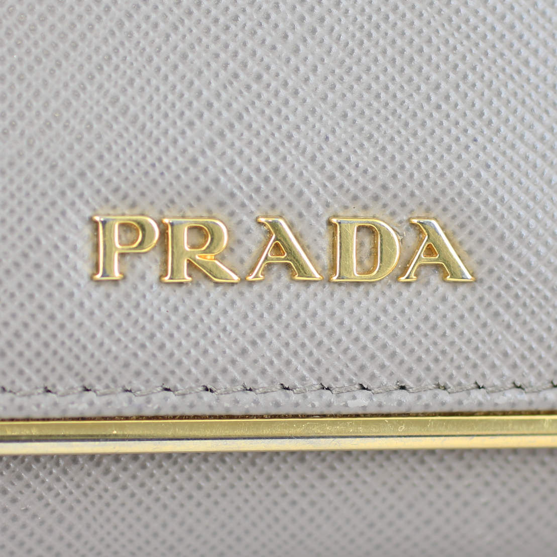 Prada Saffiano Metal Continental Wallet Logo