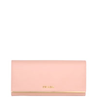 Prada Saffiano Metal Continental Wallet Front