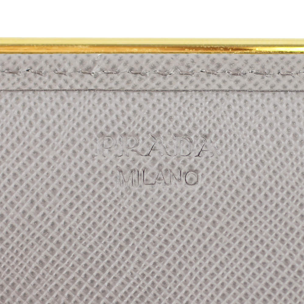 Prada Saffiano Metal Continental Wallet Stamp