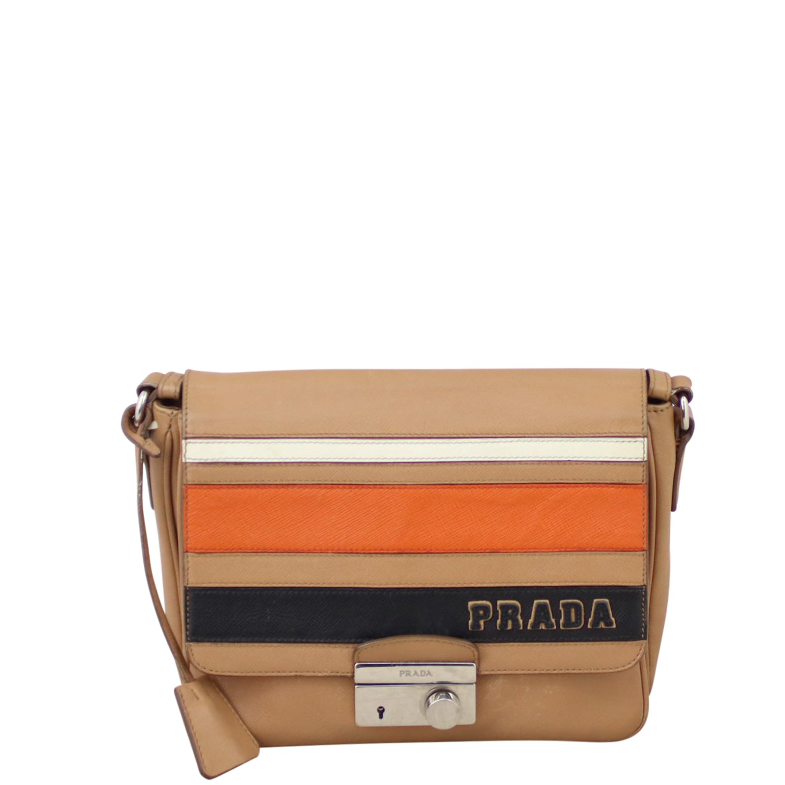 Prada Saffiano Righe Crossbody Front