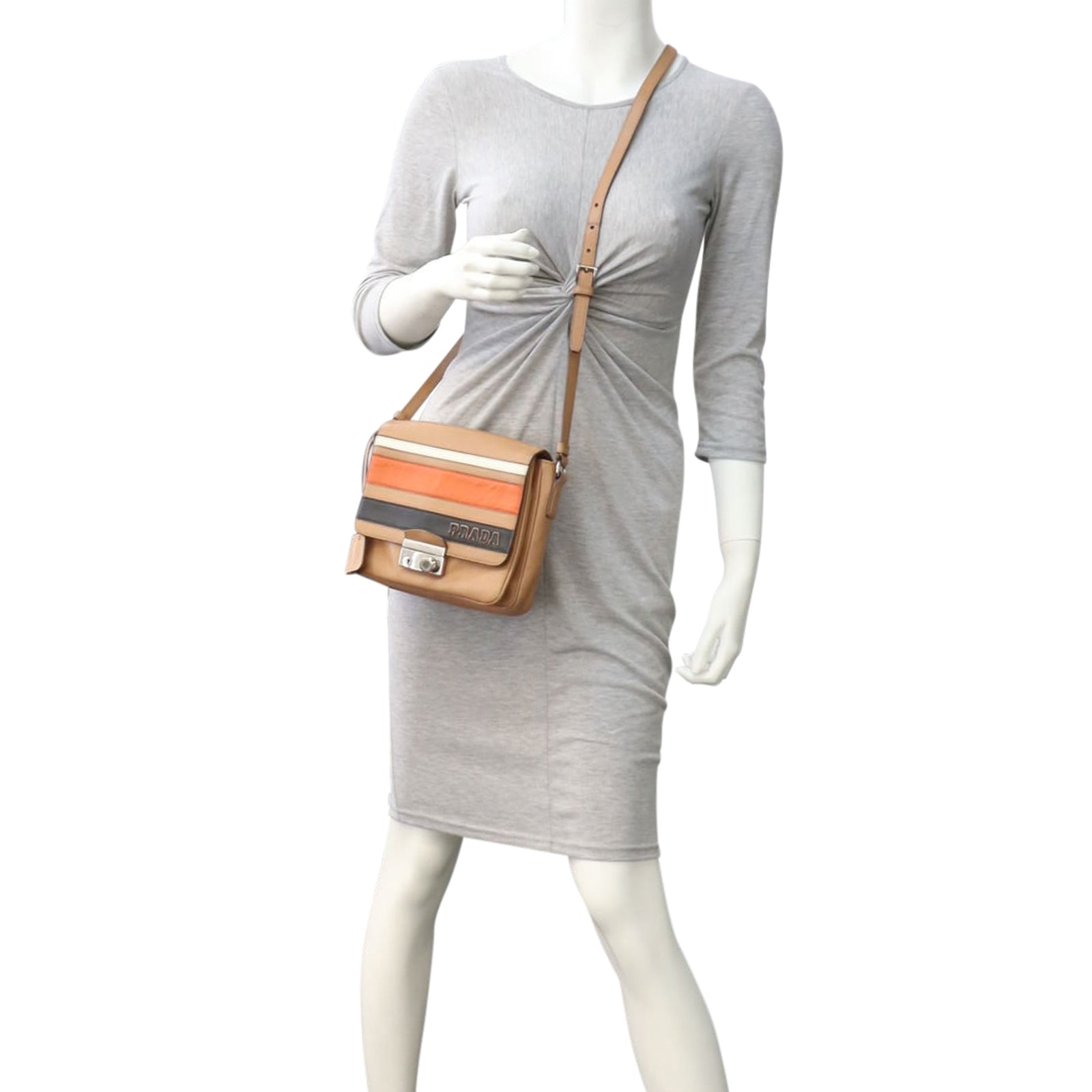 Prada Saffiano Righe Crossbody Mannequin