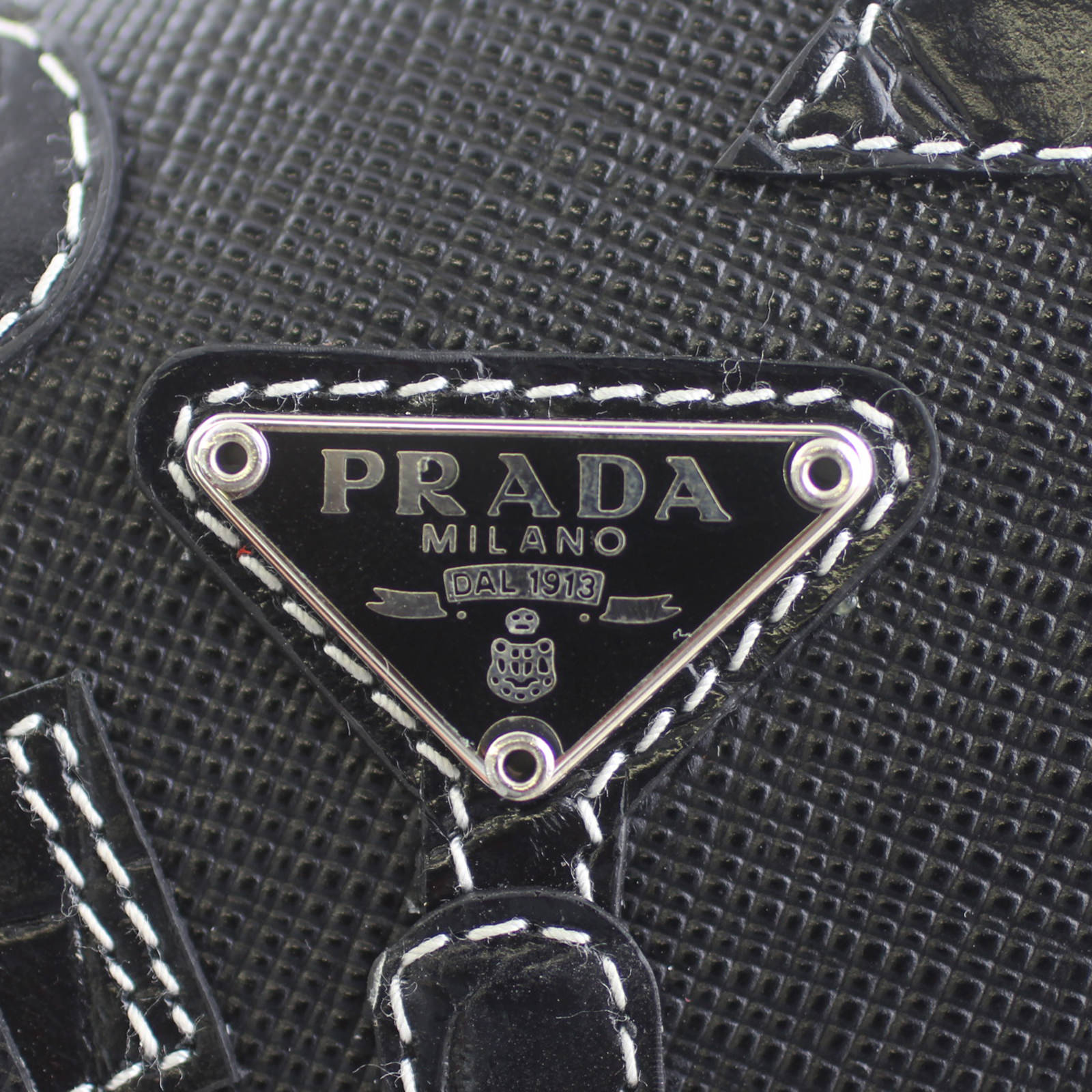 Prada Saffiano Robot Wallet Logo