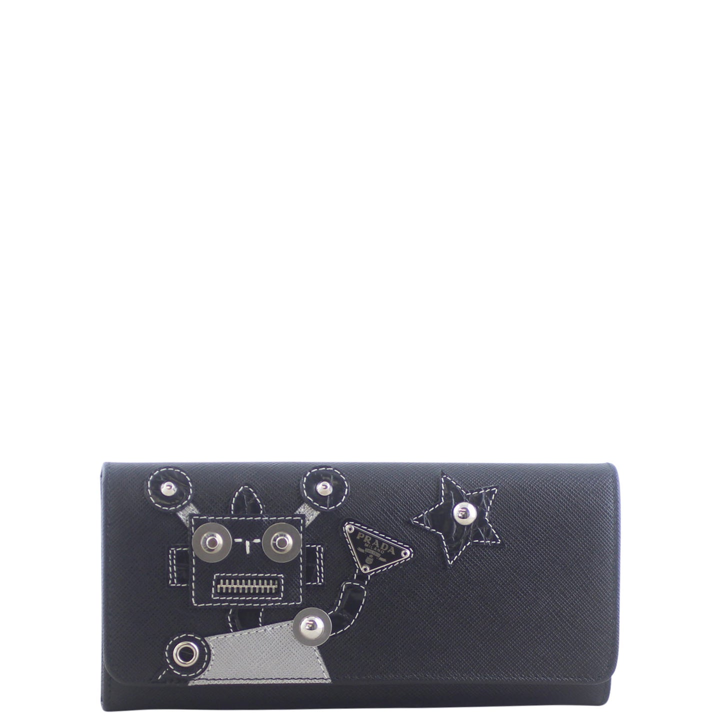 Prada Saffiano Robot Wallet Front