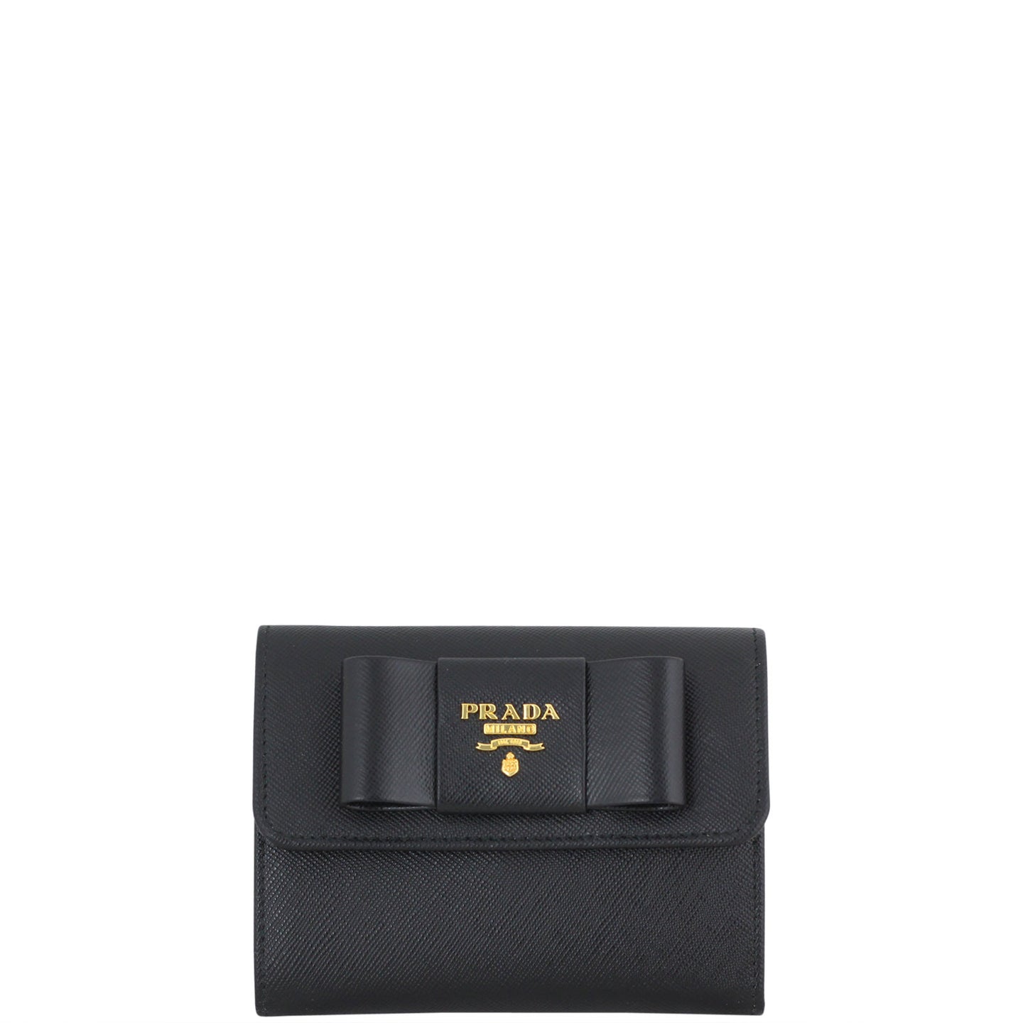 Prada Saffiano Small Fiocco Bow Wallet Front