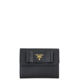 Prada Saffiano Small Fiocco Bow Wallet Front
