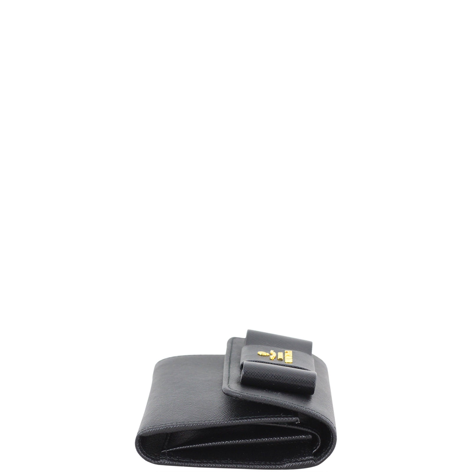 Prada Saffiano Small Fiocco Bow Wallet Left
