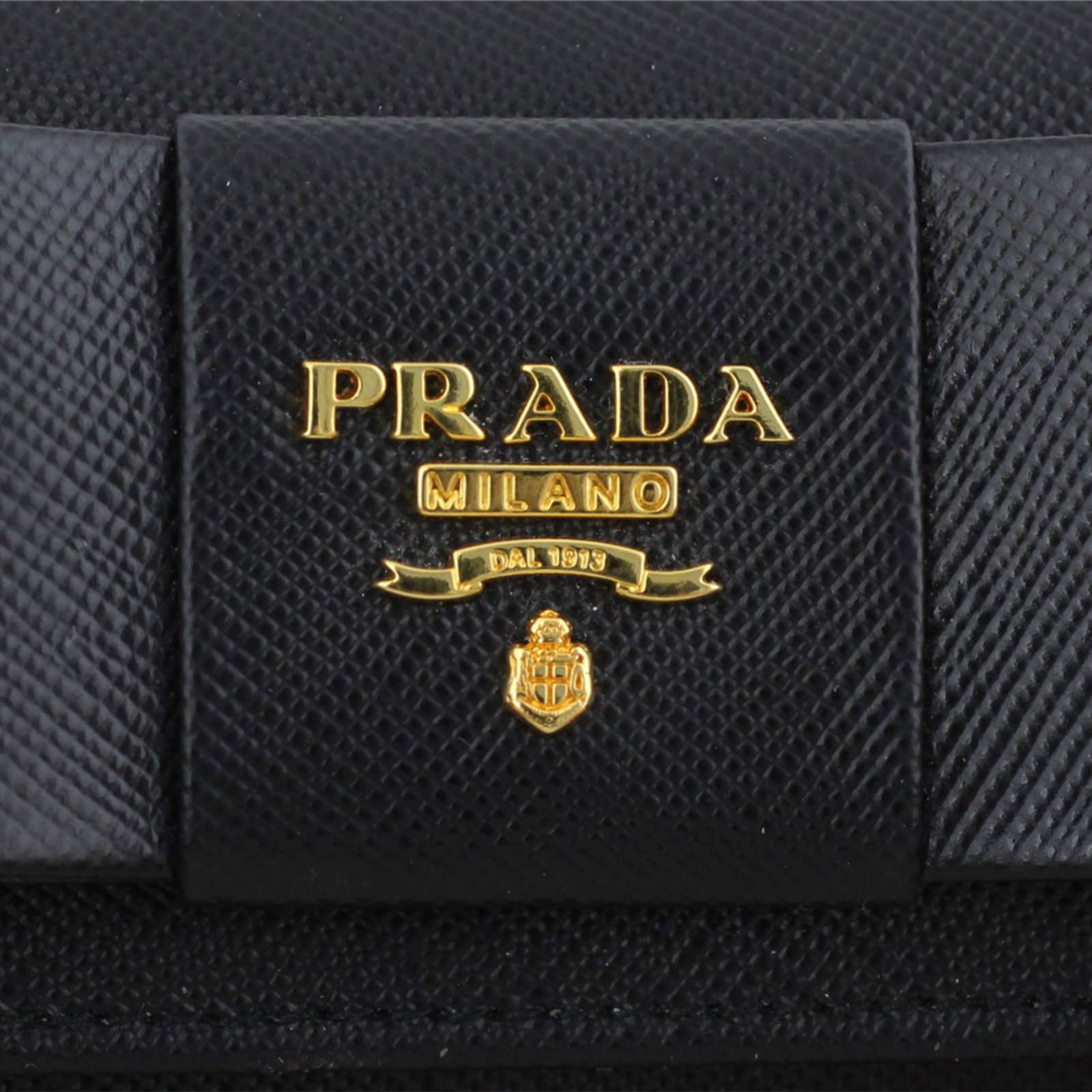 Prada Saffiano Small Fiocco Bow Wallet Logo