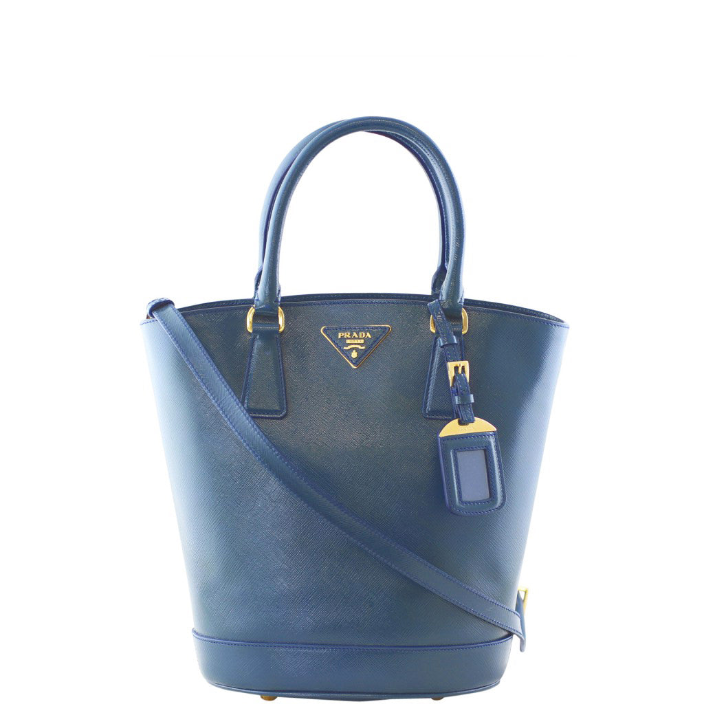 Prada Saffiano Vernice Secchiello Bucket Bag front