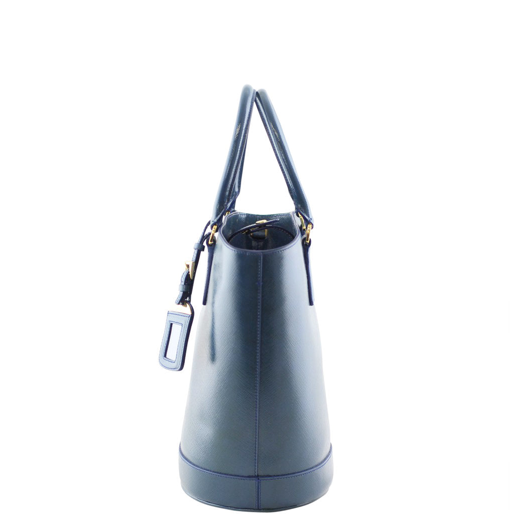 Prada Saffiano Vernice Secchiello Bucket Bag back side