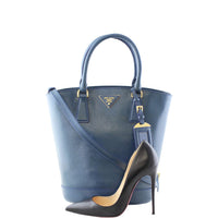 Prada Saffiano Vernice Secchiello Bucket Bag scale