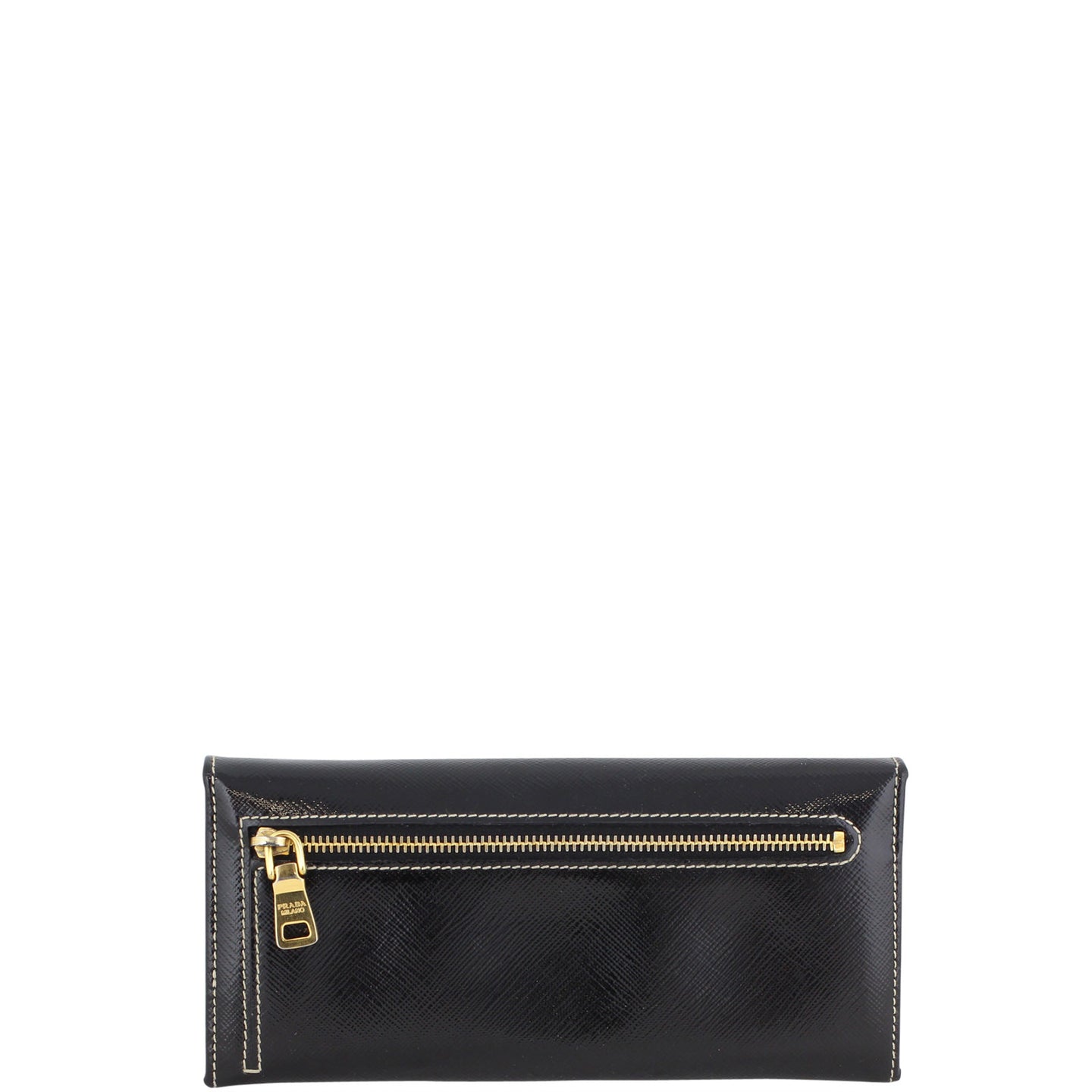 Prada Saffiano Vernice Continental Wallet Back