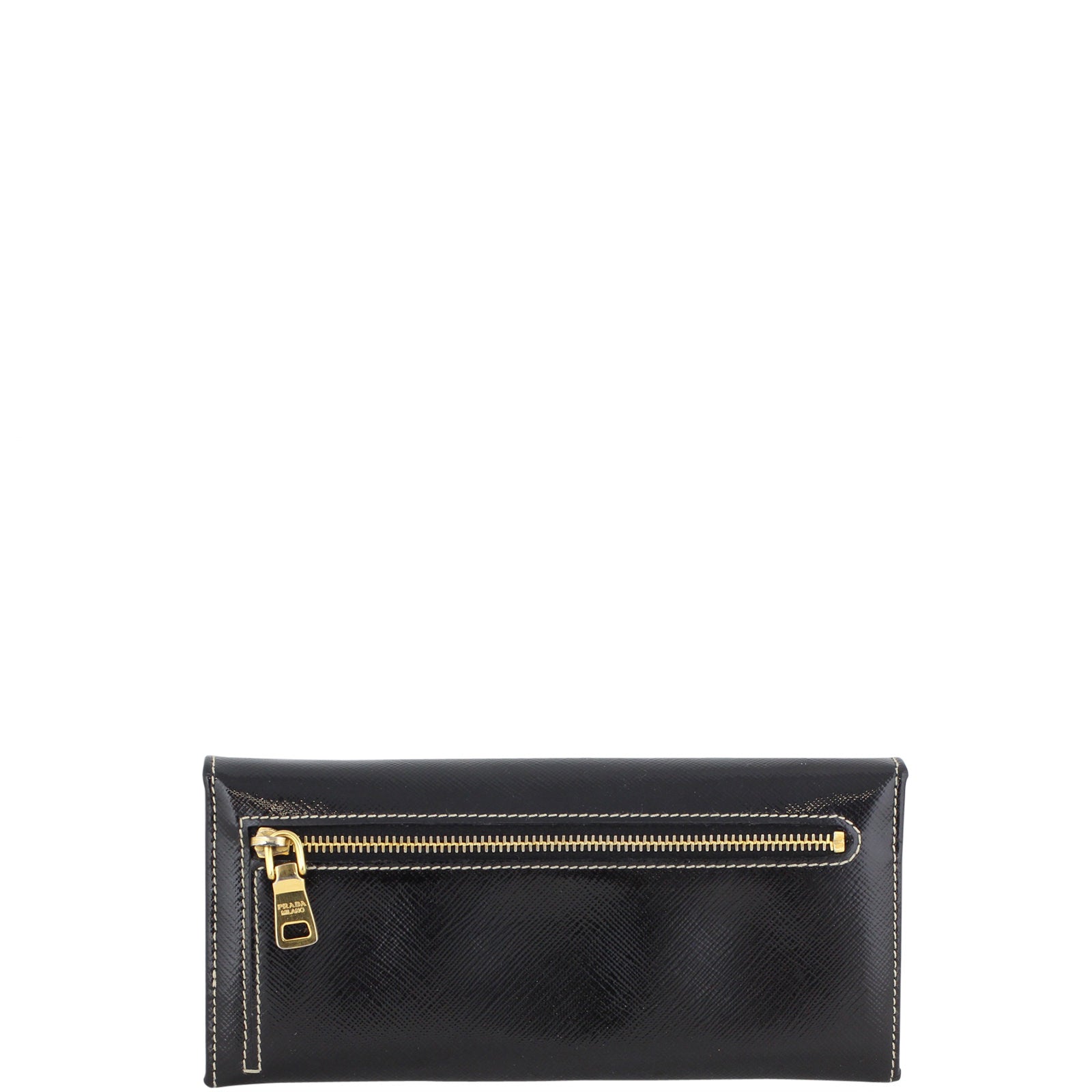 Prada Saffiano Vernice Continental Wallet Back