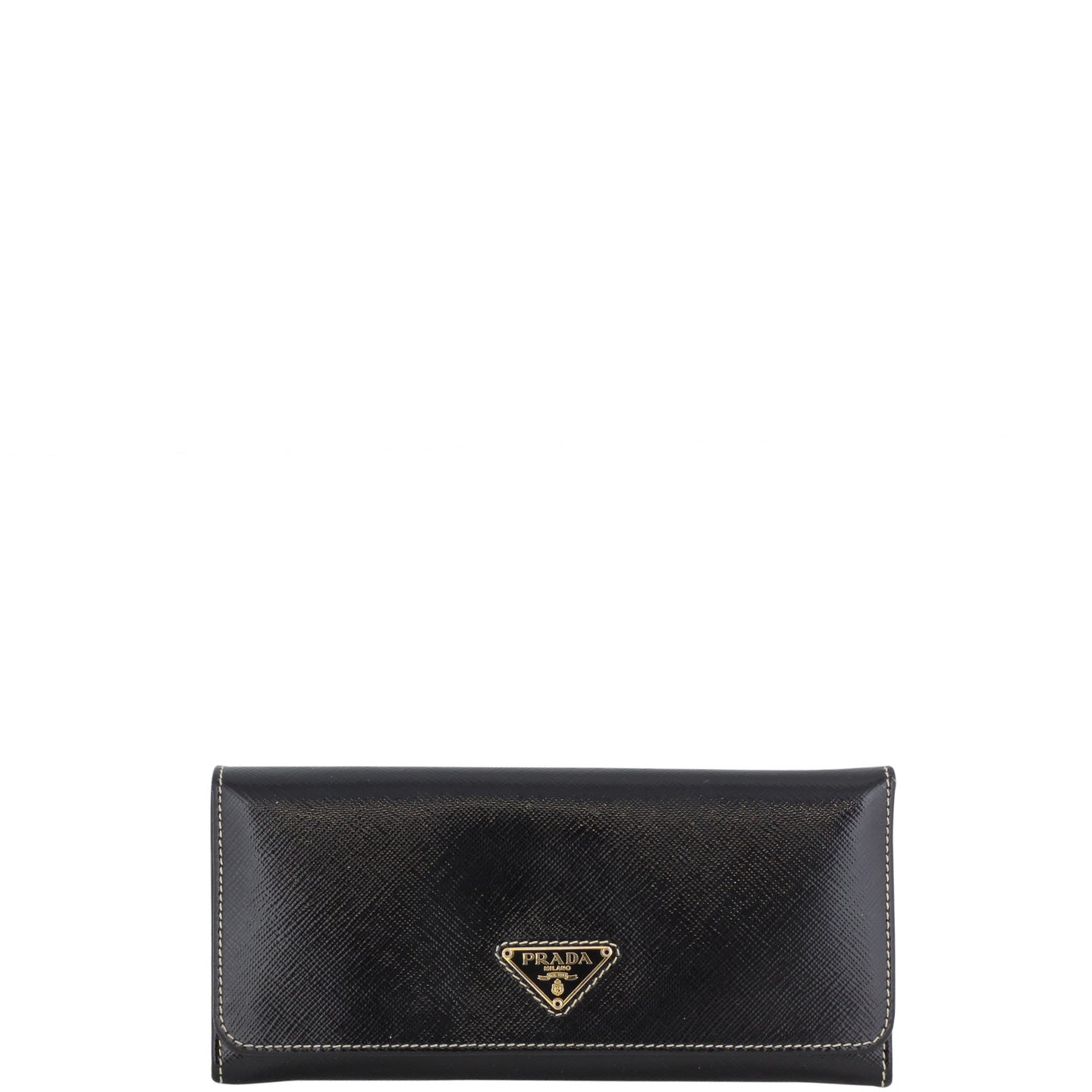 Prada Saffiano Vernice Continental Wallet Front