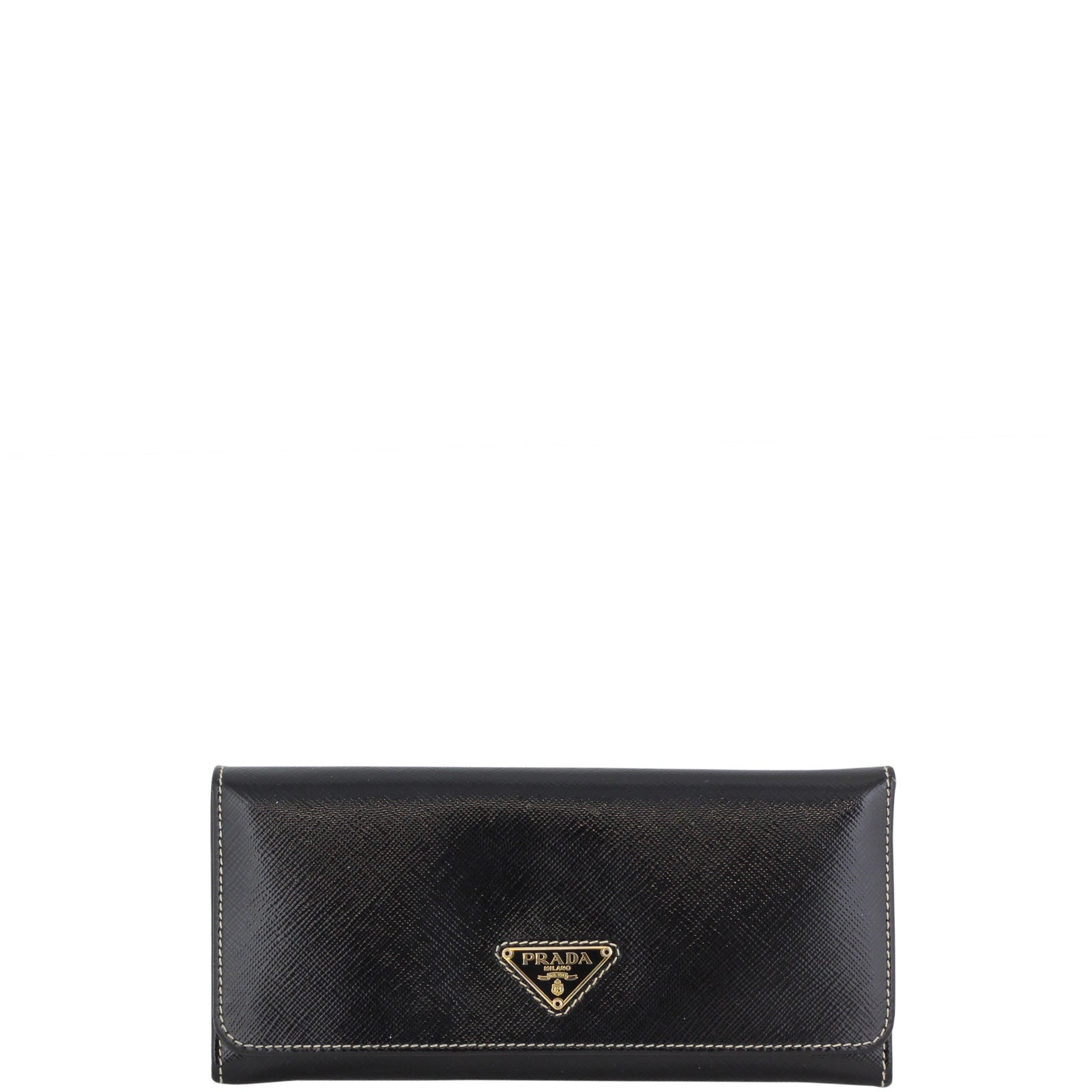 Prada Saffiano Vernice Continental Wallet Front