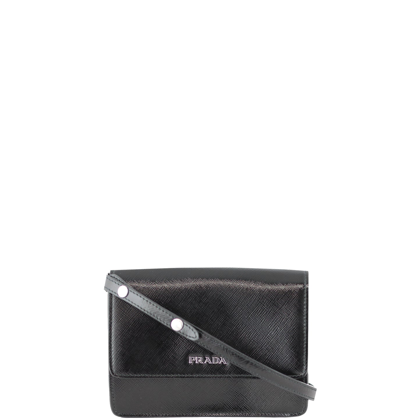 Prada Saffiano Vernice Crossbody Front