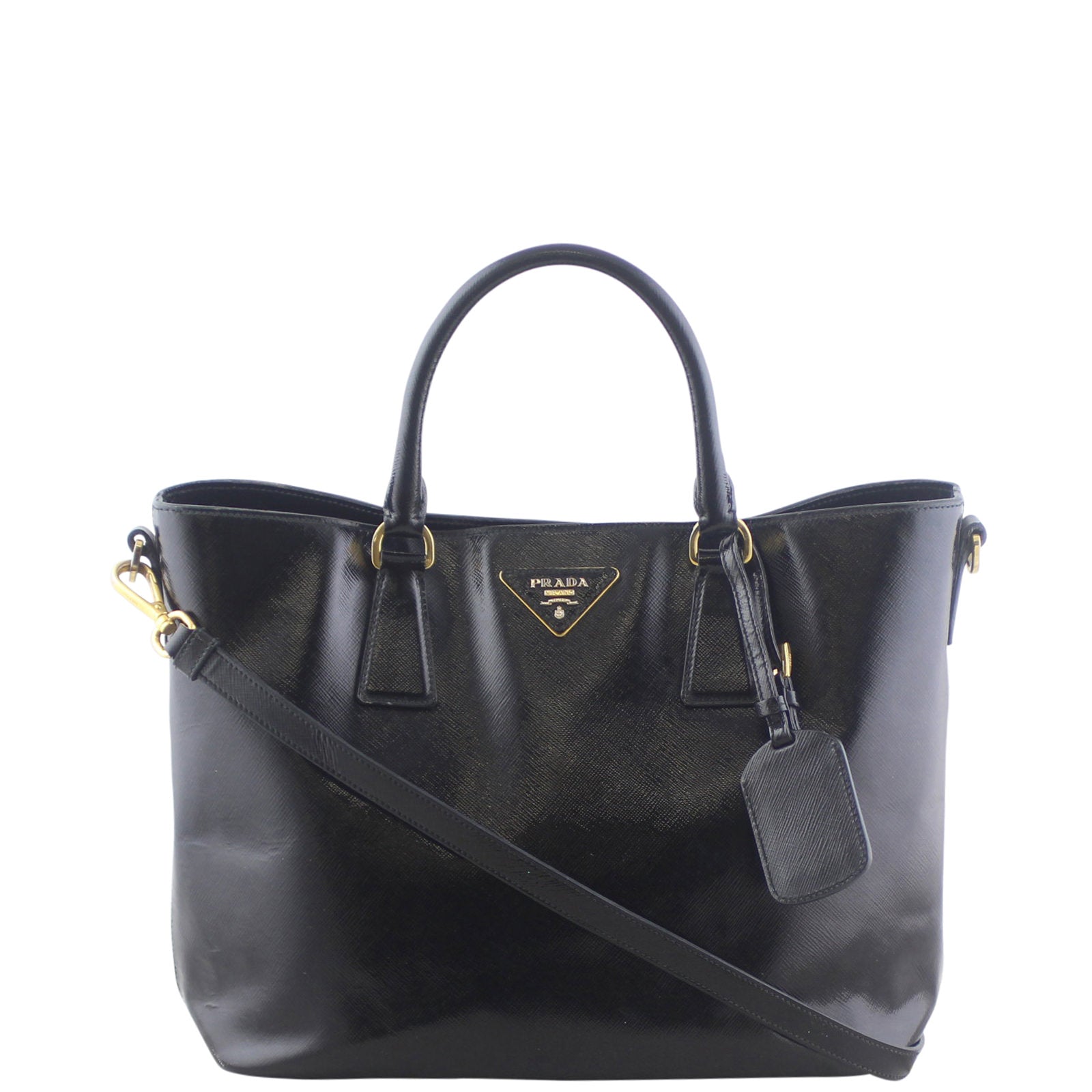 Prada Saffiano Vernice Tote Bag Front