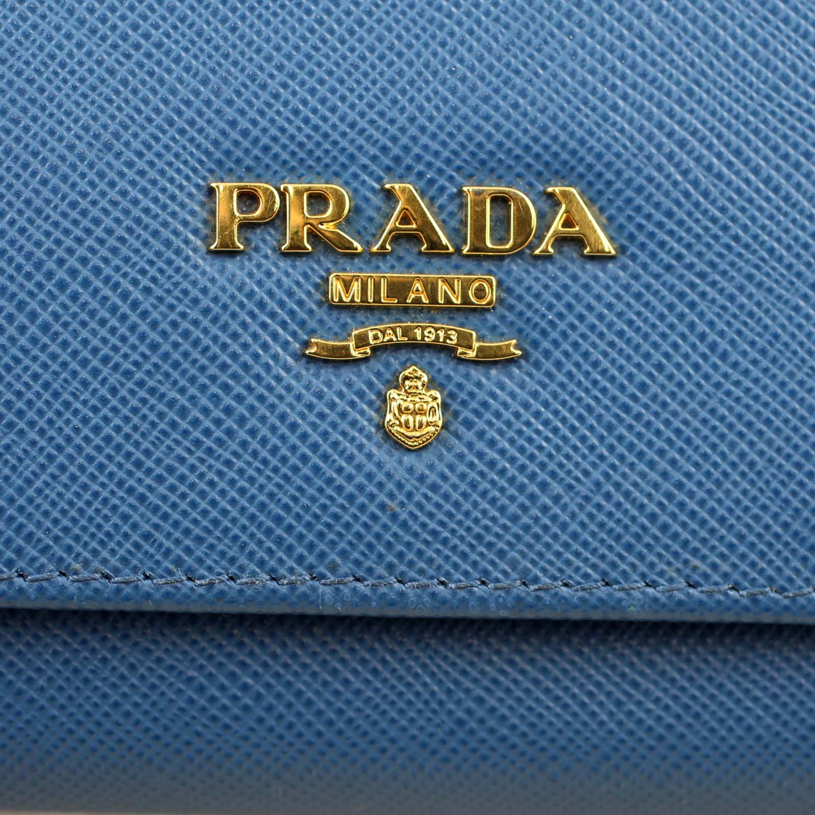 Prada Saffiano Continental Wallet Logo
