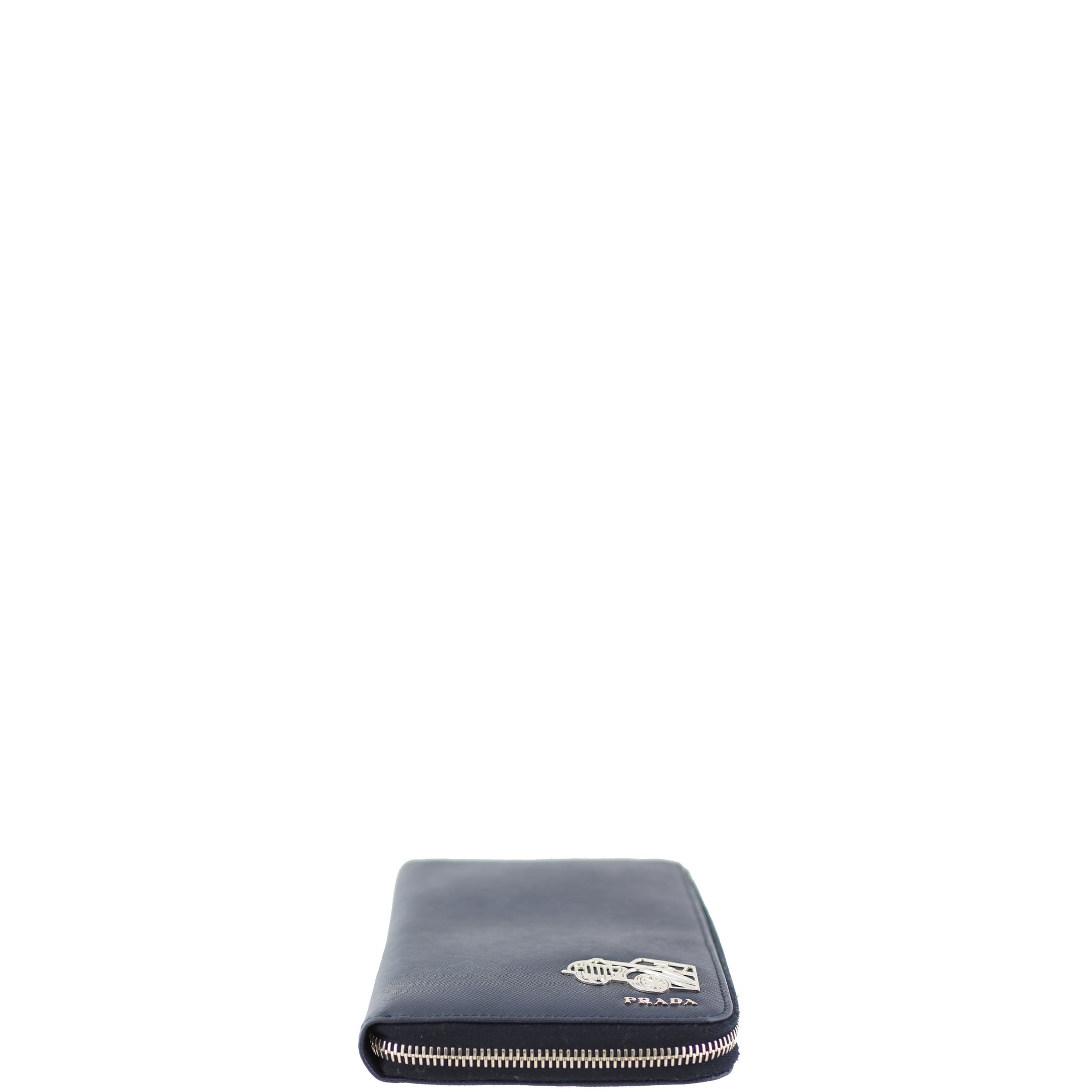 Prada Saffiano Zip Around Travel Wallet Left