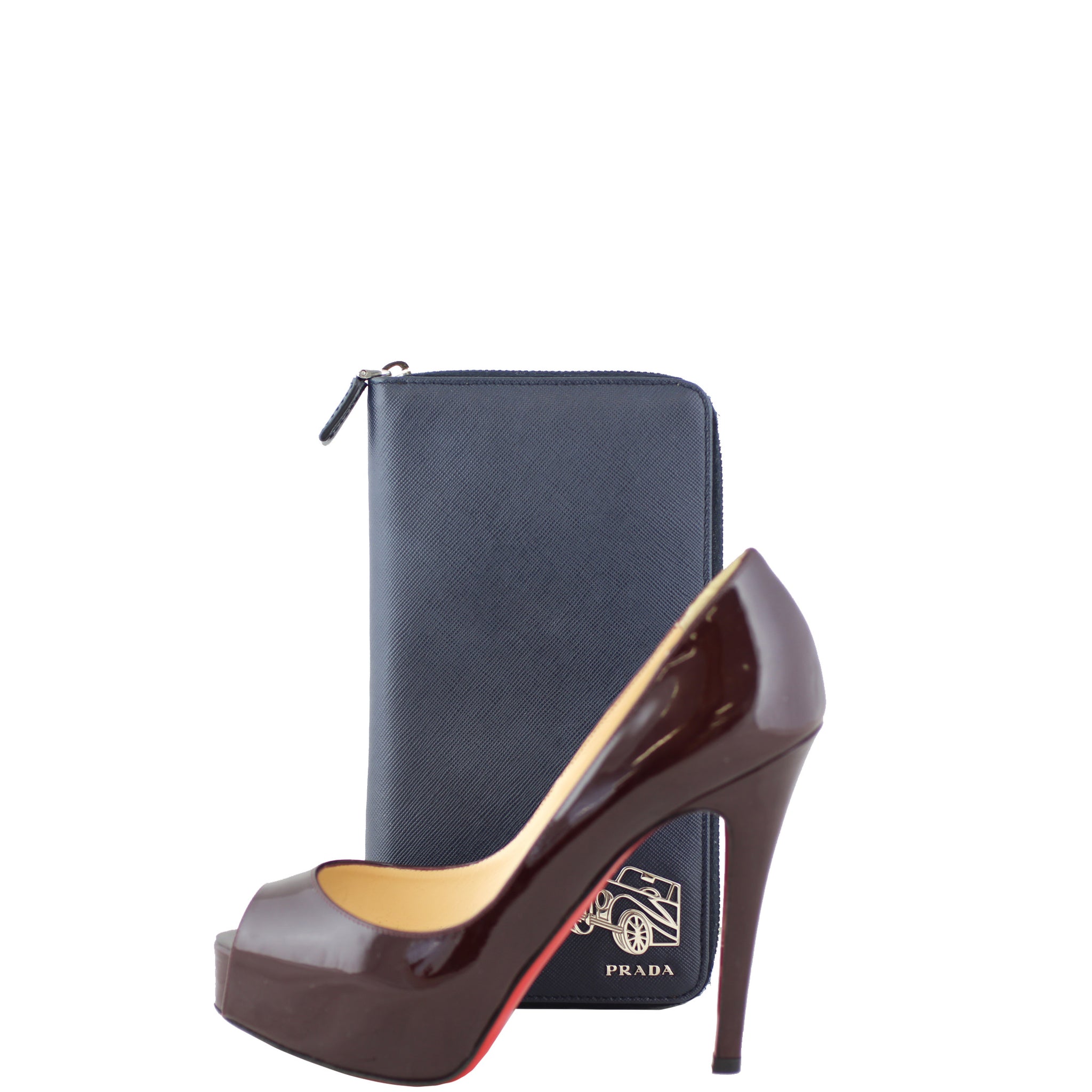 Prada Saffiano Zip Around Travel Wallet Scale