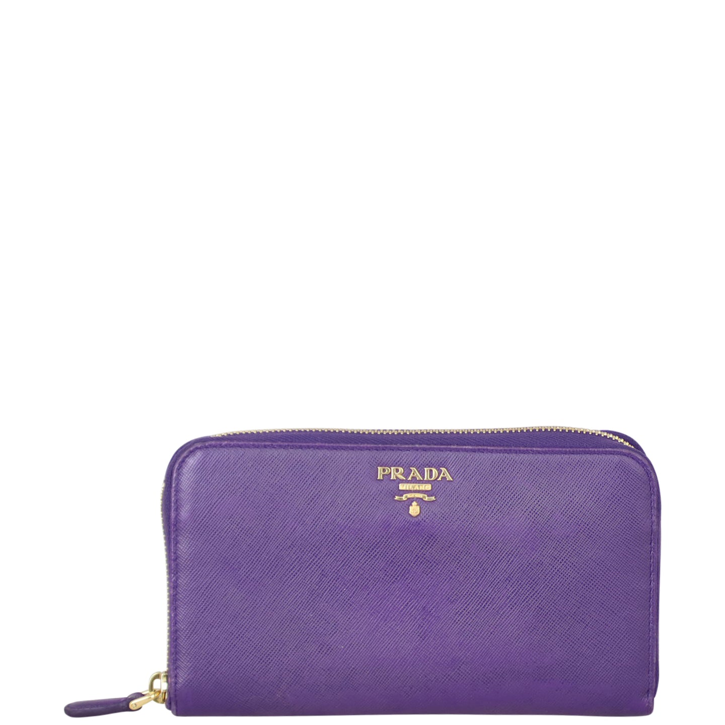 Prada Saffiano Zip Wallet Front