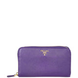 Prada Saffiano Zip Wallet Front