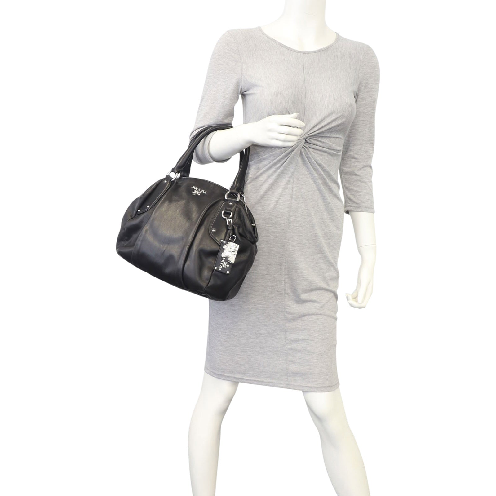 Prada Cervo Antik Bauletto Bowler Mannequin