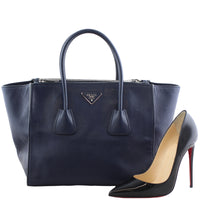Prada Twin Pocket Glace Calfskin Tote Shoe