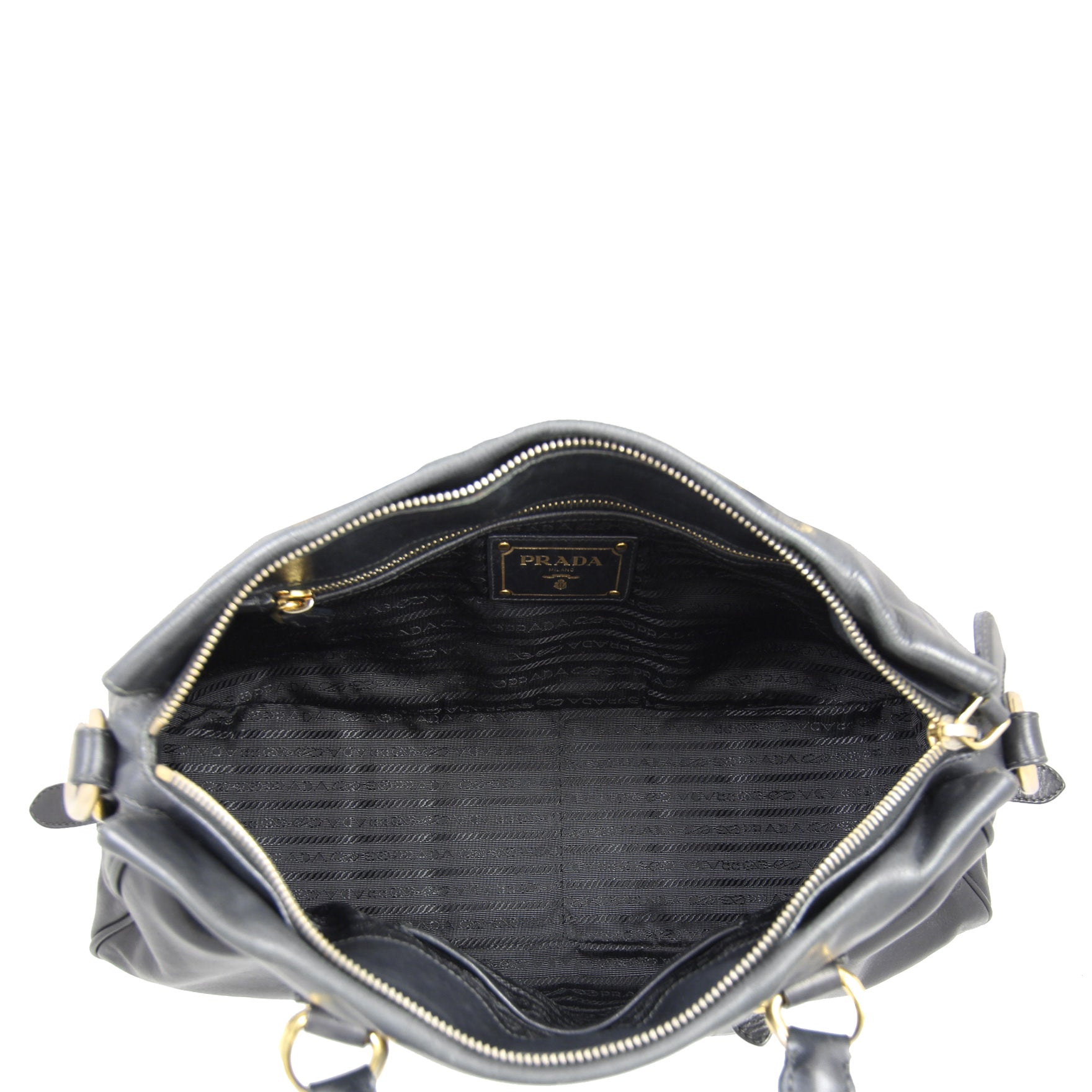 Prada Soft Calf Bauletto Bag Interior