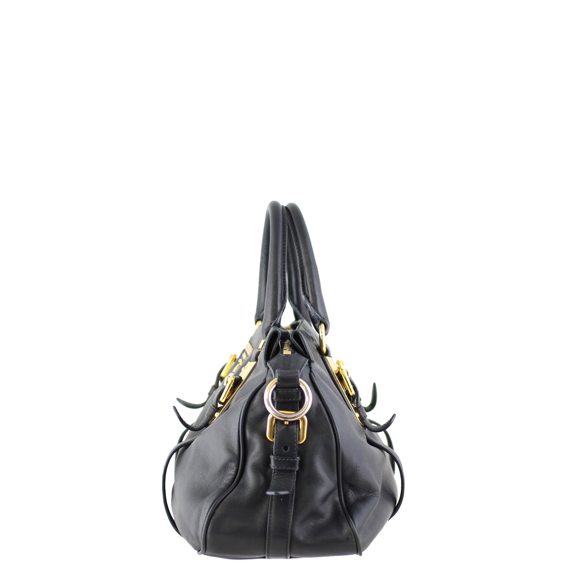 Prada Soft Calf Bauletto Bag Left
