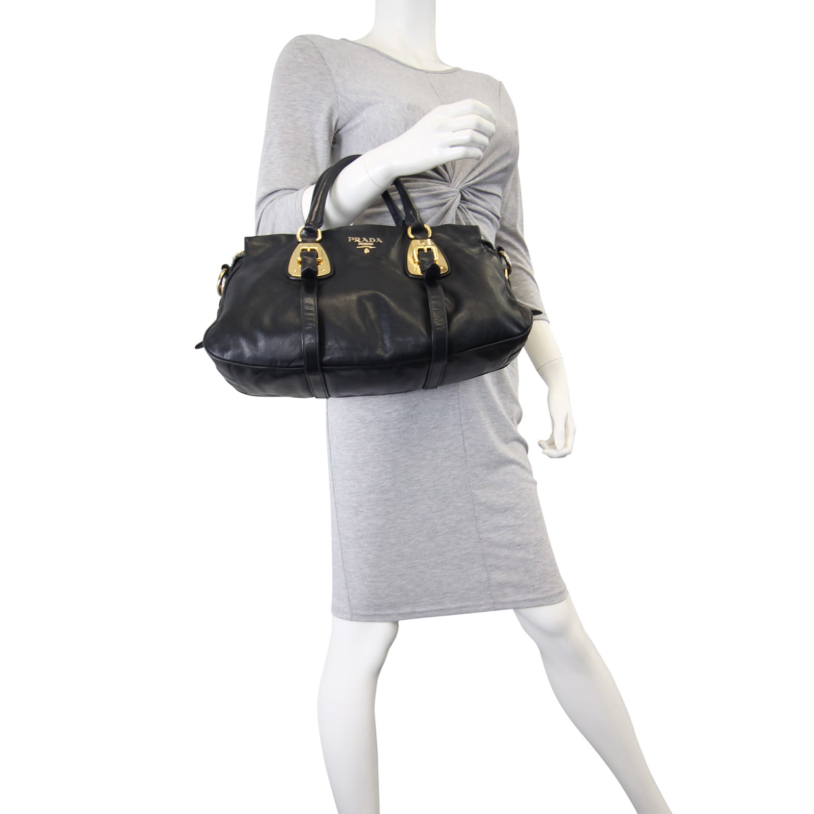 Prada Soft Calf Bauletto Bag Mannequin