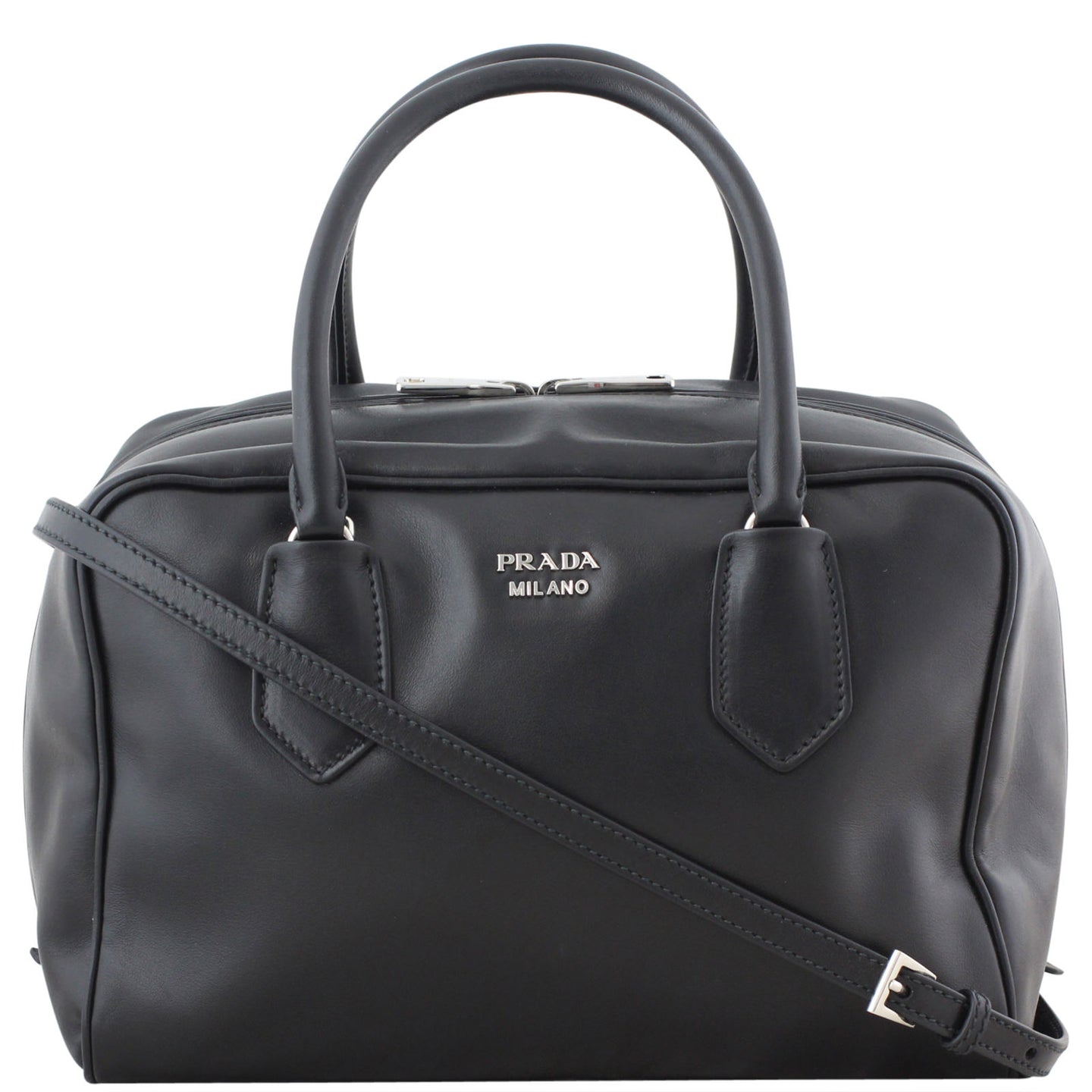 Prada Soft Leather Medium Inside Bag Front Strap