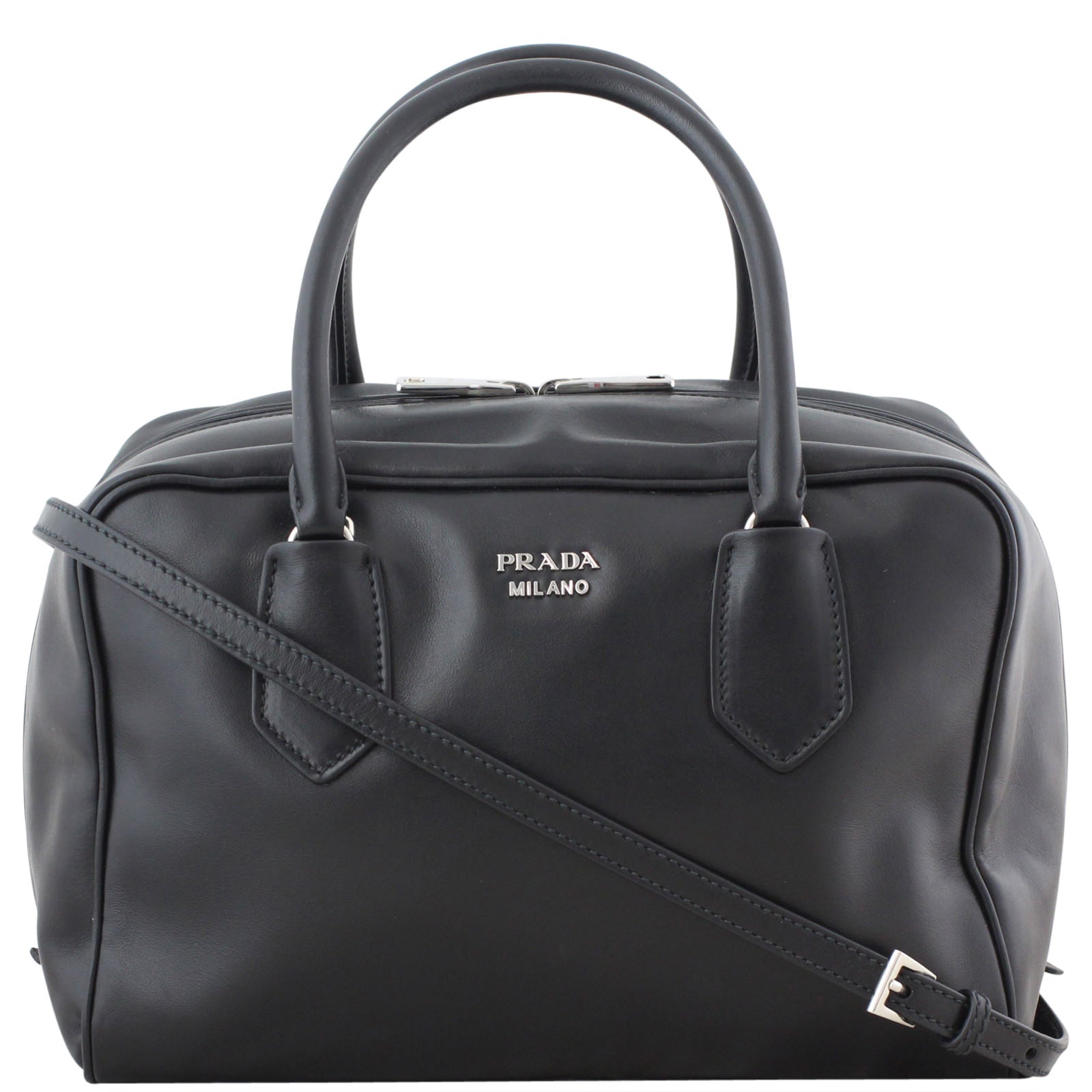 Prada Soft Leather Medium Inside Bag Front Strap
