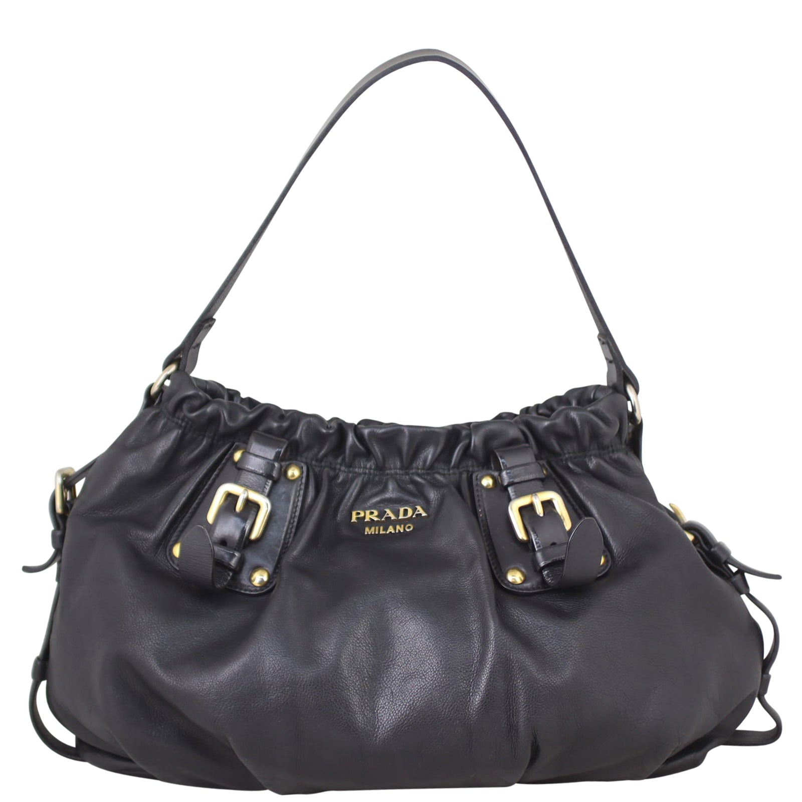 Prada Soft Leather Top Handle Tote Front