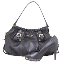 Prada Soft Leather Top Handle Tote Shoe