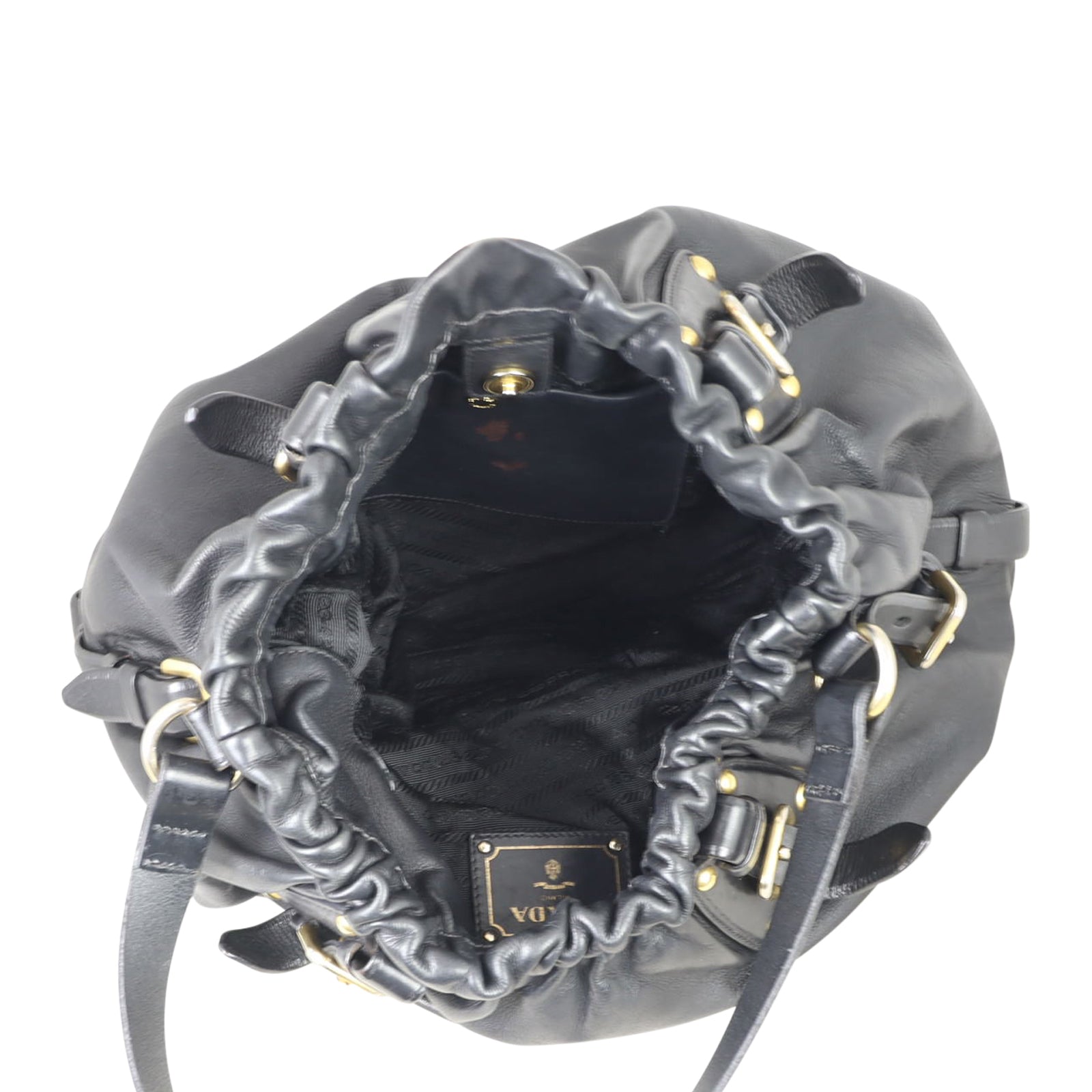 Prada Soft Leather Top Handle Tote Whole interior