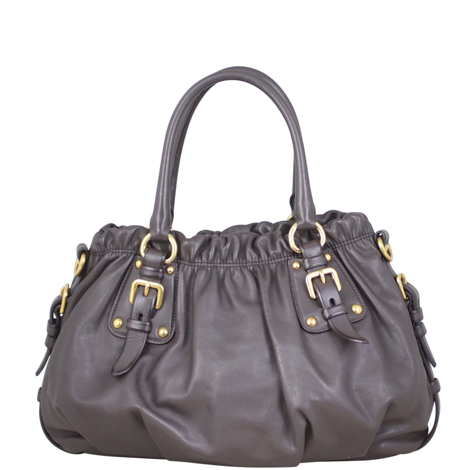 Prada Top Handle Gathered Tote Back