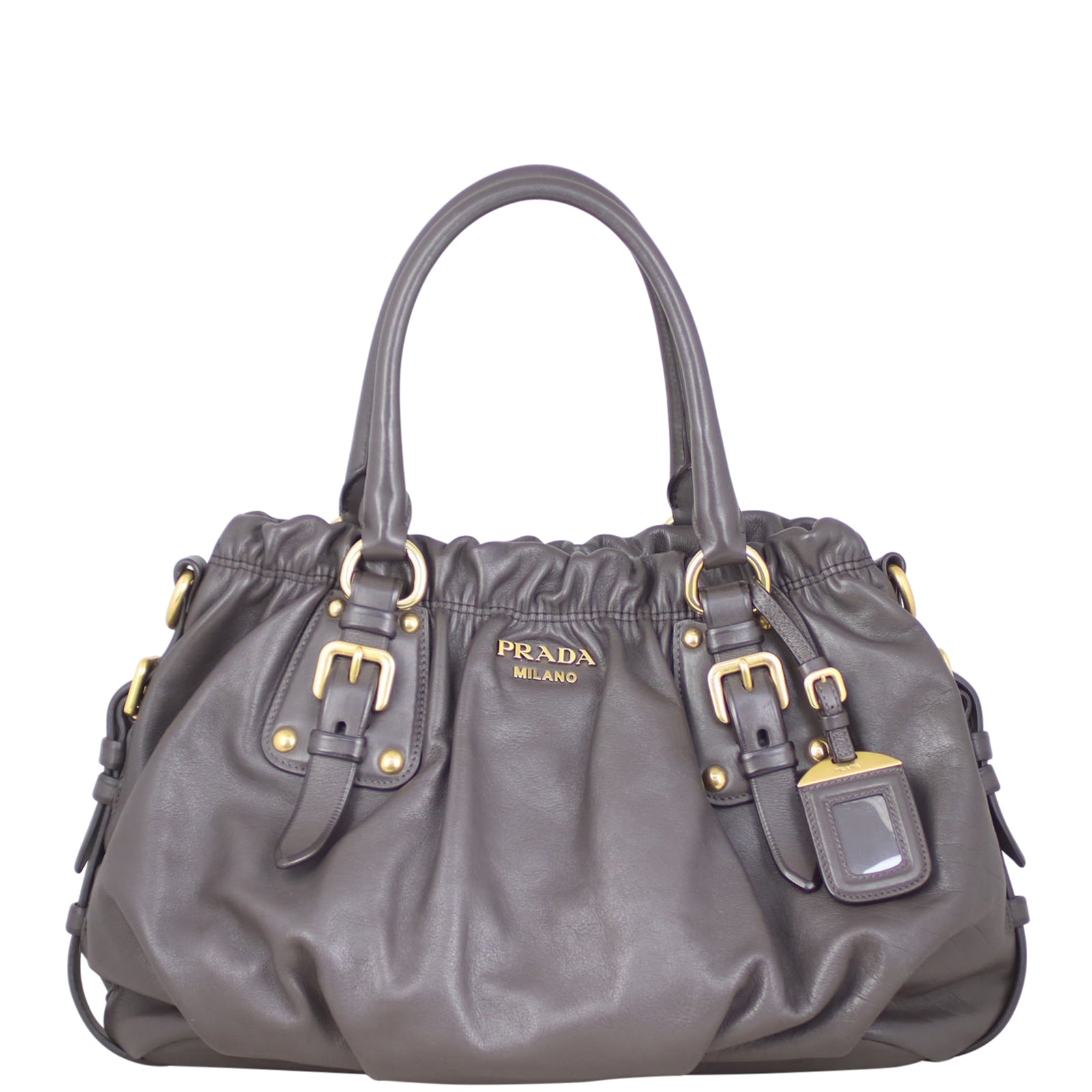 Prada Top Handle Gathered Tote Front