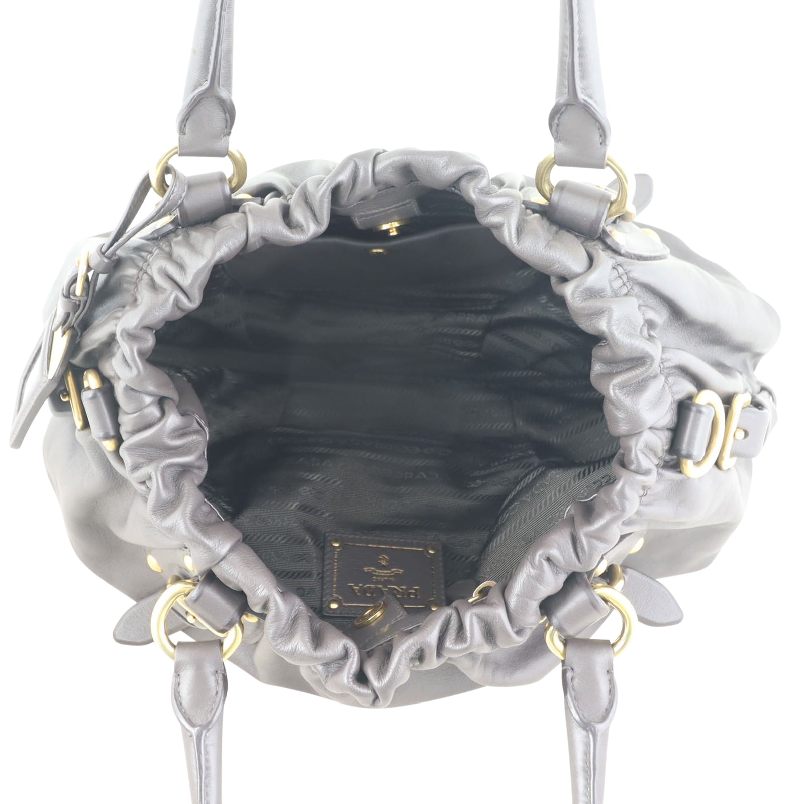 Prada Top Handle Gathered Tote Whole interior