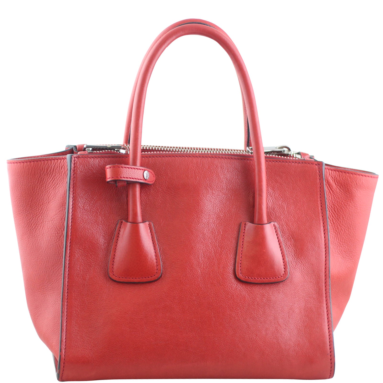 Prada Twin Pocket Glace Calfskin Tote Back