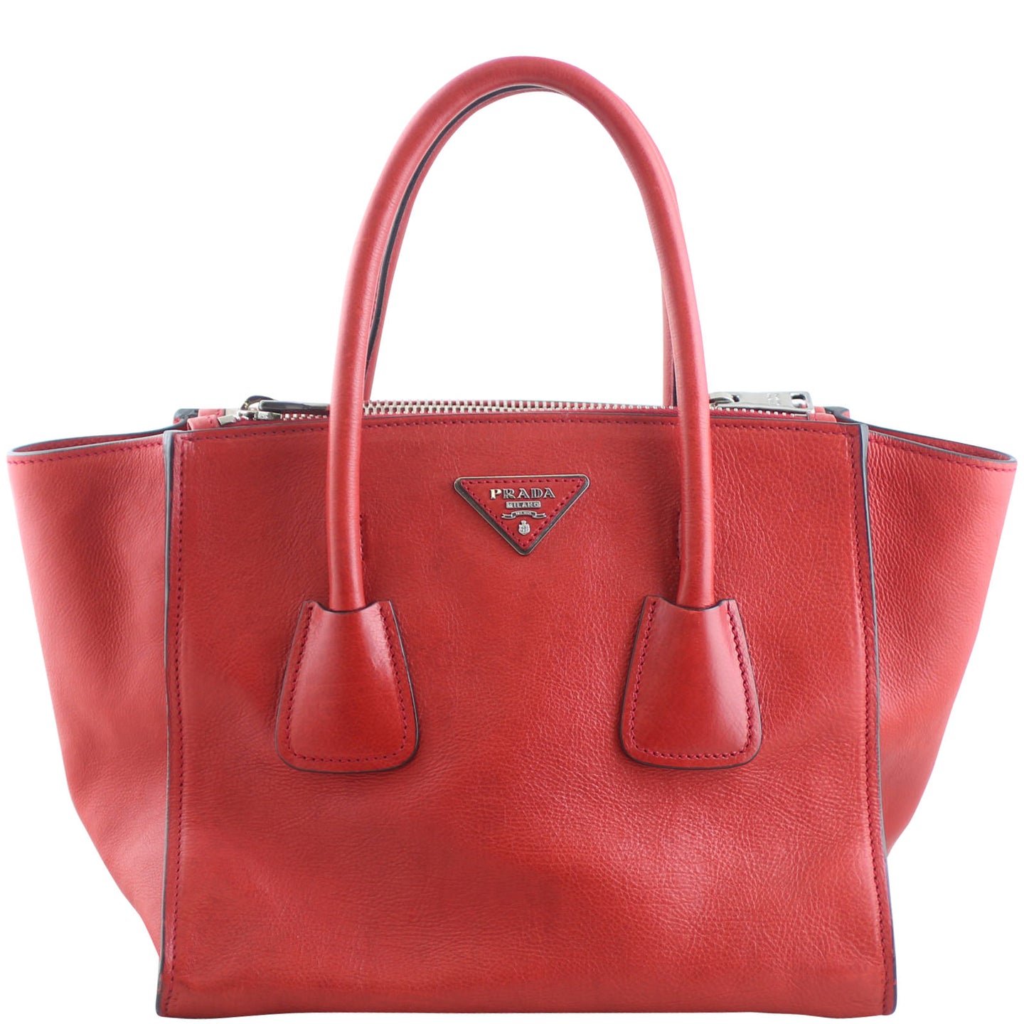Prada Twin Pocket Glace Calfskin Tote Front