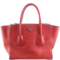 Prada Twin Pocket Glace Calfskin Tote Front