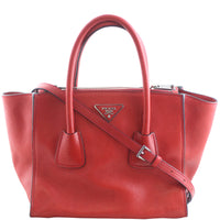 Prada Twin Pocket Glace Calfskin Tote Front